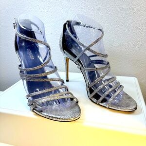 Express Silver Strappy Heels size 8